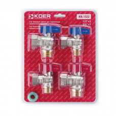 Комплект кранів для газового котла кутовий  KR. 1/2"х2, 3/4"х2 (KR.1322)                          