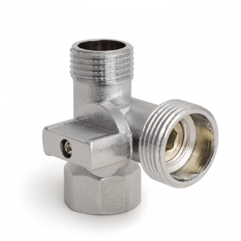 Трійник з кульовим краном KR. 1/2"M × 3/4"M × 1/2"F (KR.515)