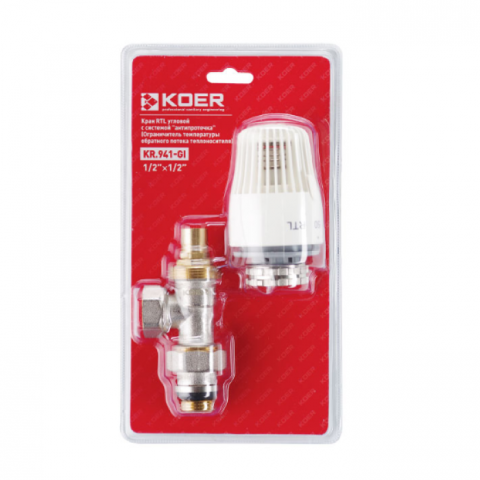 Кран KR. 1/2"х1/2" (KR.941-Gi) RTL "антипротікання" кутовий Кран KR. 1/2"х1/2" (KR.941-Gi) RTL "антипротікання" кутовий