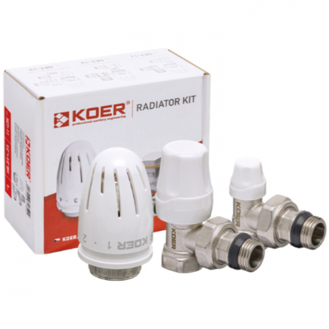 Комплект для радіатора кутовий з термоголовкою ВН KR. 1/2" х 1/2" (SET-11)