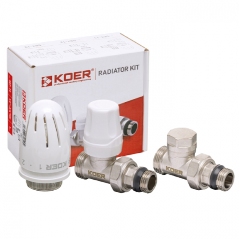 Комплект НН KR. 1/2"х3/4" (SET-15) для радіатора прямий з термоголовкою Комплект НН KR. 1/2"х3/4" (SET-15) для радіатора прямий з термоголовкою