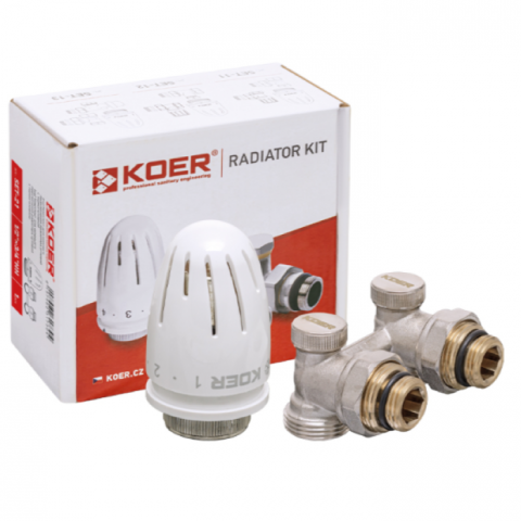 Комплект НН KR. 1/2"х3/4" (SET-21) нижнє підключення кутовий з термоголовкою