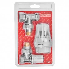 Комплект KR. 1/2" (SET-23) для радіатора з термоголовкою (клікове кріплення)                                   