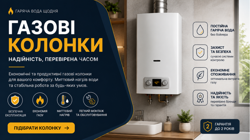 Газові колонки - широкий вибір