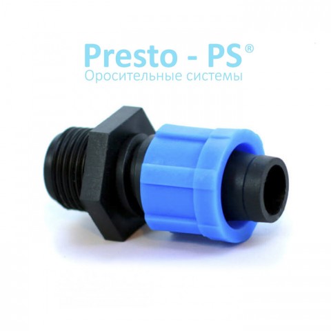 (MT-011712) З'єднання  Presto-PS  із зовнішньою різьбою 1/2" для крапельної стрічки (упаковка 100/1100)