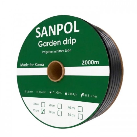 Емітерна крапельна стрічка Garden Drip 8 mill 15 см (2000 м)