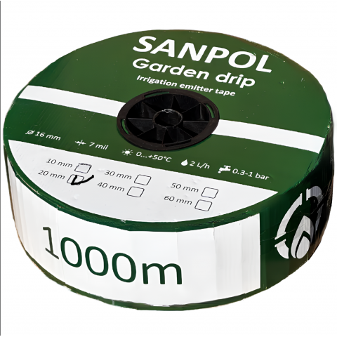 Емітерна крапельна стрічка  Garden Drip  7 mill 20 см (1000 м)