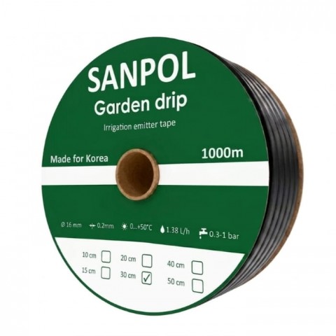 Емітерна крапельна стрічка Garden Drip 8 mill 30 см (1000 м)