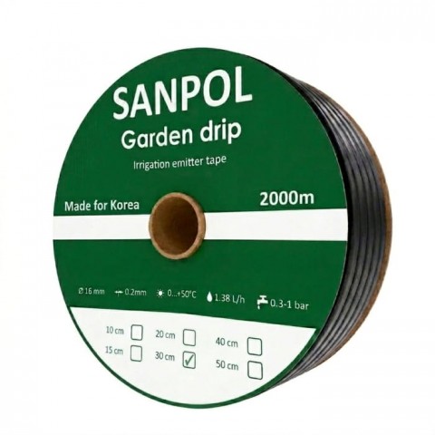 Емітерна крапельна стрічка Garden Drip 8 mill 30 см (2000 м)