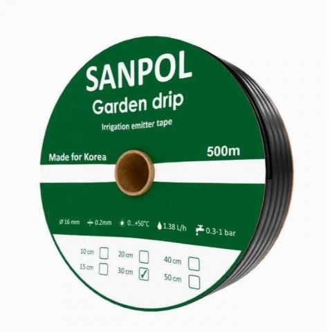 Емітерна крапельна стрічка Garden Drip 8 mill 30 см (500 м)