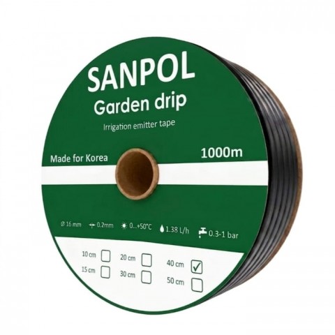 Емітерна крапельна стрічка Garden Drip 8 mill 40 см (1000 м)
