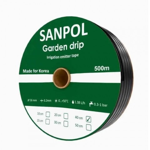Емітерна крапельна стрічка Garden Drip 8 mill 40 см (500 м)