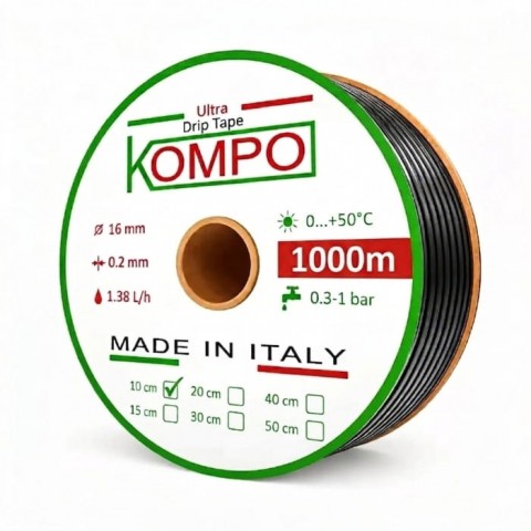 Емітерна крапельна стрічка Kompo Ultra Drip 8 mill 10 см (1000 м)