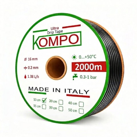 Емітерна крапельна стрічка Kompo Ultra Drip 8 mill 10 см (2000 м)