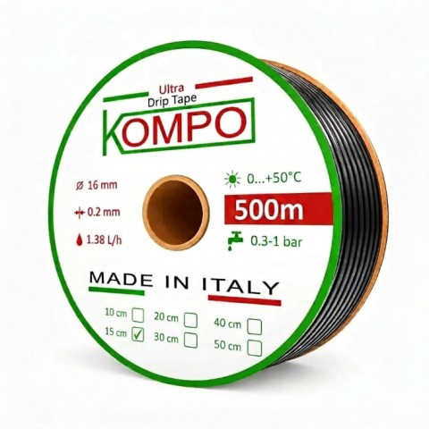 Емітерна крапельна стрічка Kompo Ultra Drip 8 mill 15 см (500 м)