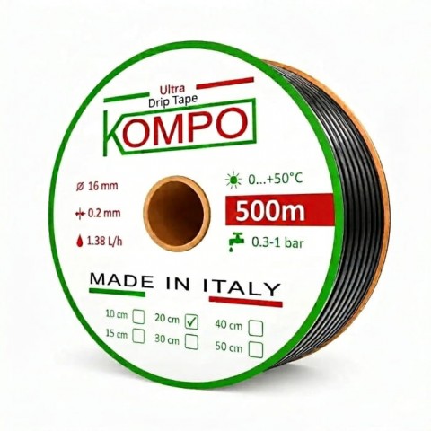 Емітерна крапельна стрічка Kompo Ultra Drip 8 mill 20 см (500 м)