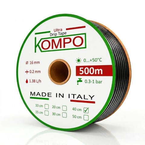 Емітерна крапельна стрічка Kompo Ultra Drip 8 mill 40 см (500 м)