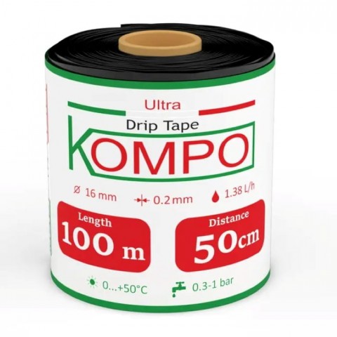 Емітерна крапельна стрічка Kompo Ultra Drip 8 mill 50 см (100 м)