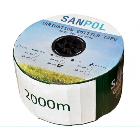 Стрічка крапельного поливу емітерна SANPOL 30 см (2000 м)