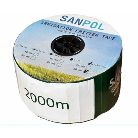 Стрічка крапельного поливу емітерна SANPOL 50 см (2000 м)