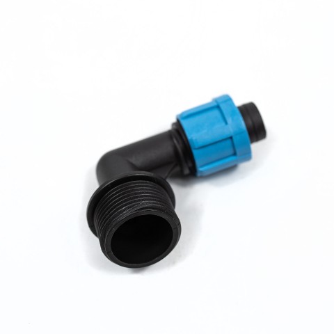 (SL-002.3(3/4")) Коліно із зовнішньою різьбою 3/4" для крапельної стрічки (упаковка 110/900)