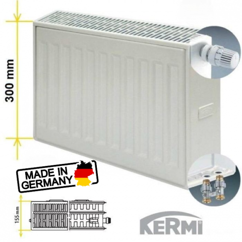 Сталевий радіатор Kermi FTV 33 тип 300/3000 (нижнє підключення)