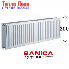 Сталевий радіатор Sanica 22 тип 300/2400 ( бічне підключення) Туреччина