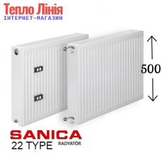 Сталевий радіатор Sanica 22 тип 500/600 ( бічне підключення) Туреччина