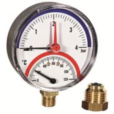 Термоманометр нижн. подкл.1/2 Ø80мм 120ºC 6 бар Термоманометр нижн. подкл.1/2 Ø80мм 120ºC 6 бар