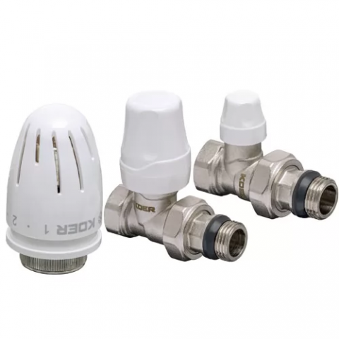 Комплект KR SET-12 - 1/2 "x1/2" для підключення радіатора (прямий) з термоголовкою ВН
