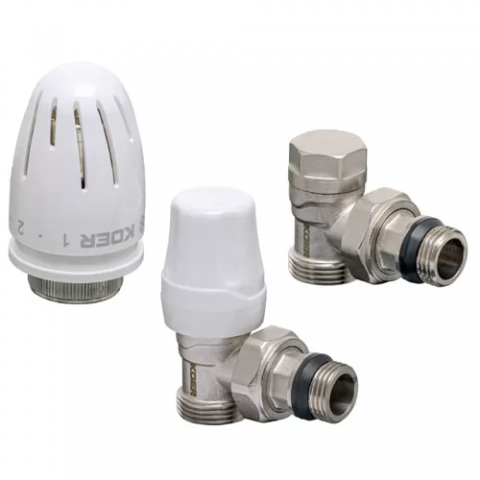 Комплект KR SET-14 - 1/2 "x1/2" для підключення радіатора (кутовий) з термоголовкою НН