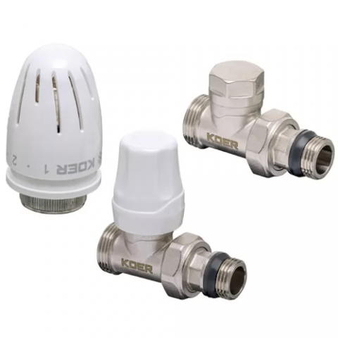 Комплект KR SET-15 - 1/2 "x3/4" для підключення радіатора (прямий) з термоголовкою НН