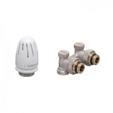 Комплект KR SET-21 - 1/2 "x3/4" для нижнього підкл. радіатора (кутовий)з термоголовкою НН