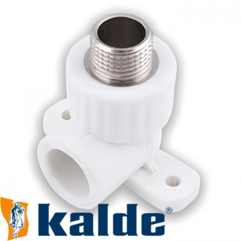 Настінне коліно з зовнішньою різьбою Kalde White 20х1/2"