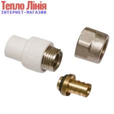 Муфта з євроконусом та накидною гайкою KR. White 20х3/4" Муфта з євроконусом та накидною гайкою KR. White 20х3/4"