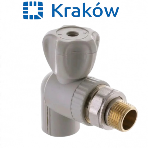 Кран радіаторний кутовий Krakow (КБУ) 20х1/2"(латунь) 