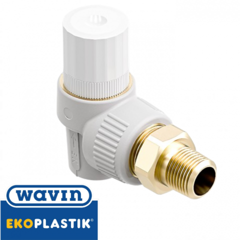 Вентиль радіаторний кутовий Wavin Ekoplastik 20х1/2"