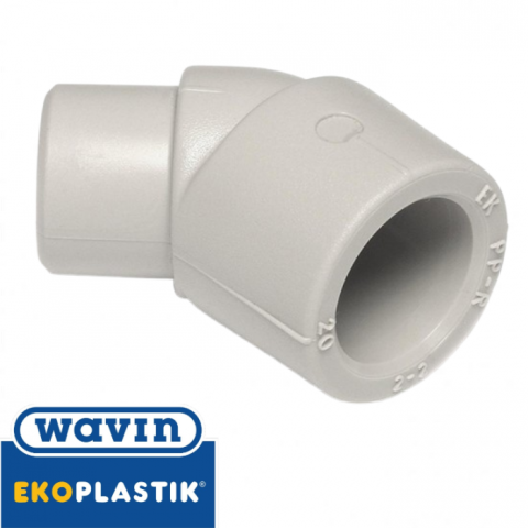 Поліпропіленове коліно Wavin Ekoplastik 25х45° в/н